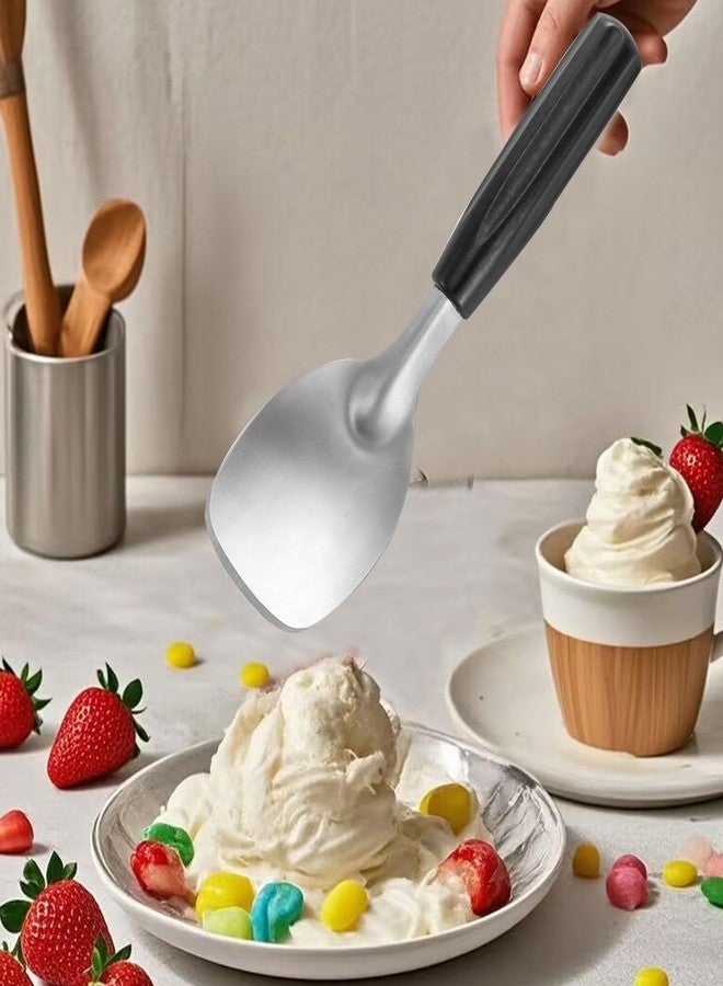 Forieru 2-Pack Heavy Duty Stainless Steel Ice Cream Paddles, Flat Spade With Non-Slip Grip, For Hard & Soft Serve Desserts, Commercial & Home Use - Image 4
